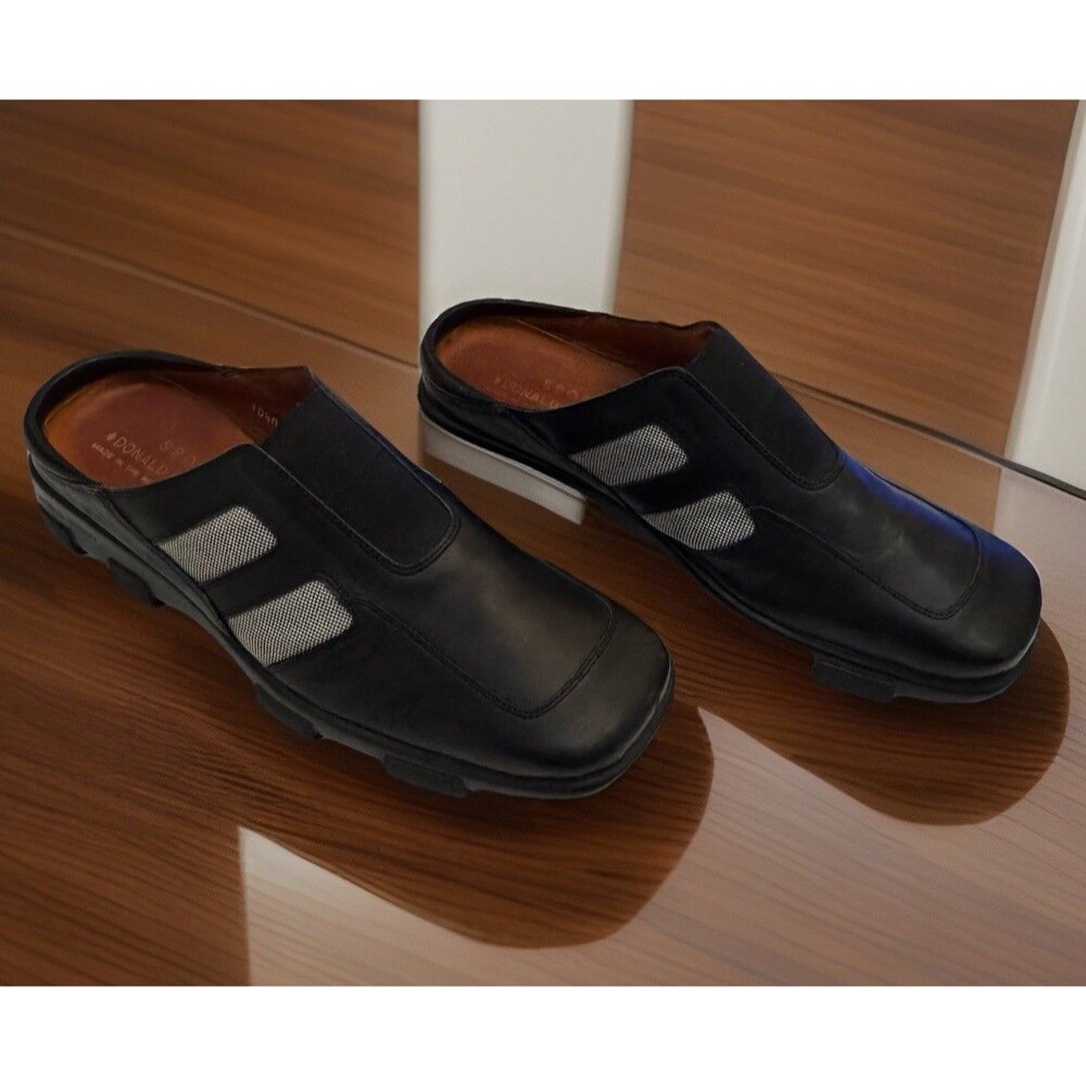 VTG Donald J Pliner Sport 10.5 M AREN 120 Mules Italy Leather Lug Sole 90s Y2K
